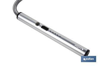 Cofan Allumeur électrique | Briquet USB rechargeable | Briquet plasma à arc électrique | Col flexible | Indicateur de batterie | Dimensions : 26 x 1,5 cm - Cofan