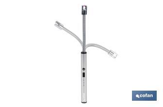 Cofan Allumeur électrique | Briquet USB rechargeable | Briquet plasma à arc électrique | Col flexible | Indicateur de batterie | Dimensions : 26 x 1,5 cm - Cofan