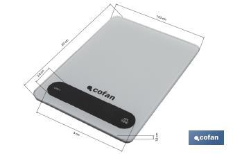 Balance de cuisine numérique disponible en 3 couleurs | Écran LED | 4 capteurs de haute précision - Cofan