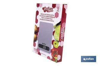 Balance de cuisine numérique disponible en 3 couleurs | Écran LED | 4 capteurs de haute précision - Cofan