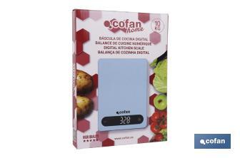 Balance de cuisine numérique disponible en 3 couleurs | Écran LED | 4 capteurs de haute précision - Cofan