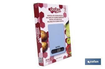 Balance de cuisine numérique disponible en 3 couleurs | Écran LED | 4 capteurs de haute précision - Cofan