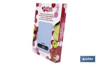 Balance de cuisine numérique disponible en 3 couleurs | Écran LED | 4 capteurs de haute précision - Cofan