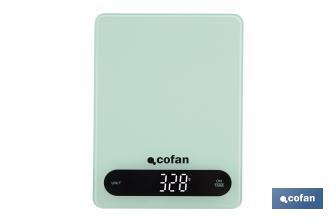Balance de cuisine numérique disponible en 3 couleurs | Écran LED | 4 capteurs de haute précision - Cofan