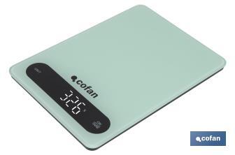 Balance de cuisine numérique disponible en 3 couleurs | Écran LED | 4 capteurs de haute précision - Cofan