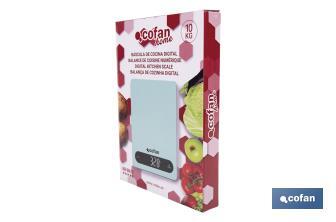 Balance de cuisine numérique disponible en 3 couleurs | Écran LED | 4 capteurs de haute précision - Cofan