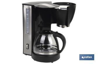 Macchina caffè americano | Modello Margot | Potenza: 870 W | Capacità: 10 tazze | Capacità: 1,25 L | Design pregiato ed elegante - Cofan