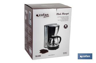 Electric drip coffee maker | Margot Model | Power: 870W | 10-Cup capacity | 1.25l Capacity | Svelte & Classy Design - Cofan