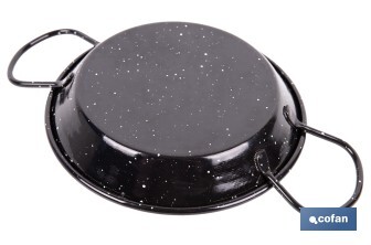 Enamelled steel paella pan | Different sizes | Traditional paella pan | Paella pan with 2 handles | Different diameters - Cofan