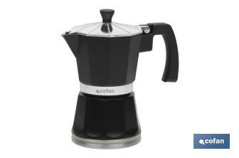 Moka pot | Black | Aluminium | For induction hobs - Cofan