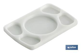 Tabla Salsera para 5 Salsas | Medida 30 x 20 x 1,5 cm | Color Blanco - Cofan