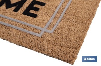  Paillasson pour intérieur avec conception Home | Fabriqué en coco floqué et polyester | Dimensions : 40 x 60 x 1,60 cm - Cofan