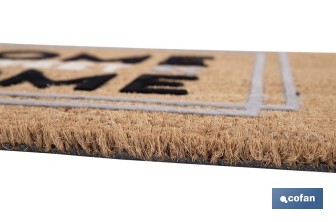  Paillasson pour intérieur avec conception Home | Fabriqué en coco floqué et polyester | Dimensions : 40 x 60 x 1,60 cm - Cofan