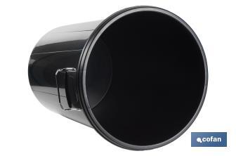 Poubelle avec couvercle et poignées métalliques | Capacité : 100 litres | Matériau : polypropylène | Couleur : noir - Cofan