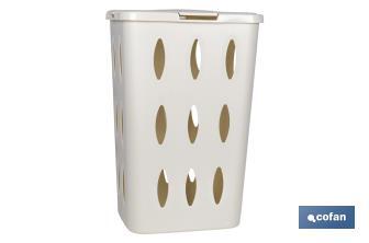 White/Brown Laundry Hamper Basket - Cofan