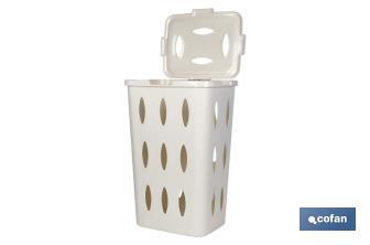 White/Brown Laundry Hamper Basket - Cofan