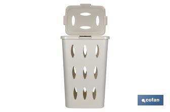 White/Brown Laundry Hamper Basket - Cofan
