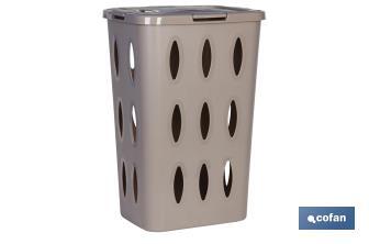 White/Brown Laundry Hamper Basket - Cofan