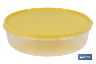 Round lunch box for potato omelette | Available in three colours | Size: 24.5 x 6.5cm - Cofan