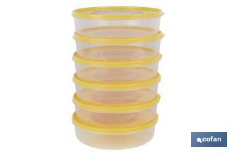 Round lunch box for potato omelette | Available in three colours | Size: 24.5 x 6.5cm - Cofan