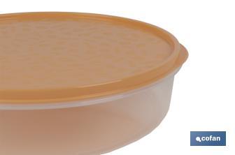 Round lunch box for potato omelette | Available in three colours | Size: 24.5 x 6.5cm - Cofan