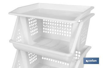 3-tier vegetable rack | White | Size: 62 x 39 x 32cm - Cofan