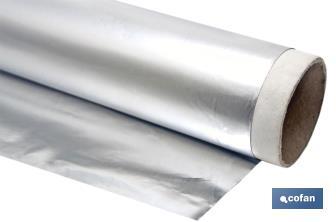 Papel de alumínio para uso doméstico | Medida 16, 30 ou 50 m | Largura 30 cm | Caixa com serra de corte | Antiaderente - Cofan