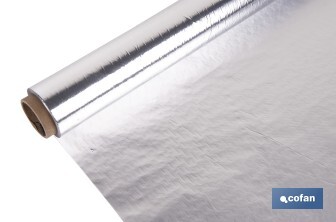 Papel de alumínio para uso doméstico | Medida 16, 30 ou 50 m | Largura 30 cm | Caixa com serra de corte | Antiaderente - Cofan