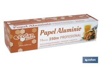 Papier d'aluminium à usage professionnel | Étui avec scie à découper | Spécial pour utiliser en cuisine - Cofan