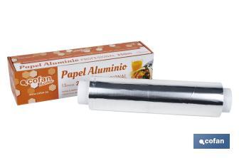 Papier d'aluminium à usage professionnel | Étui avec scie à découper | Spécial pour utiliser en cuisine - Cofan