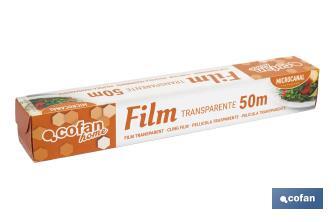 Film transparent à usage domestique | Étui avec scie à découper | Spécial pour utiliser en cuisine - Cofan