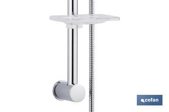 Shower kit with sliding rail | 3 Pieces | 5 spray modes | White | Chrome-plated ABS - Cofan