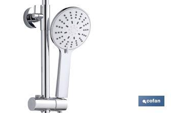 Round shower column | Thermostatic mixer tap with 5 spray modes - Cofan