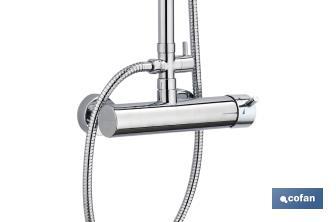 Coluna de Duche com Torneira Monocomando | 5 Peças | Fabricado em ABS Cromado | - Cofan