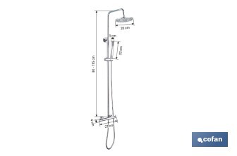 Colonne de Douche avec Robinetterie Mitigeur | 5 Pièces | Fabriqué en ABS Chromé - Cofan