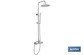 Chrome-plated shower column with mixer tap | With water-saving filter  - Cofan