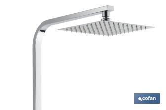 Coluna de duche termostática com design do cabeçal quadrado | Ajustável em altura - Cofan