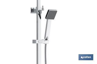 Coluna de duche termostática com design do cabeçal quadrado | Ajustável em altura - Cofan