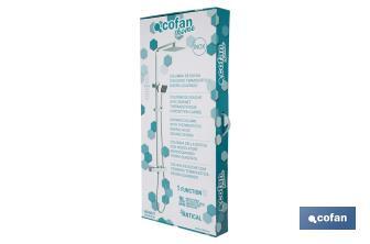 Coluna de duche termostática com design do cabeçal quadrado | Ajustável em altura - Cofan