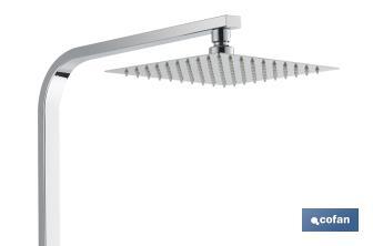 Colonne de douche avec robinet mitigeur | Conception du pommeau carrée | Réglable en hauteur - Cofan