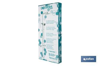 Colonne de douche avec robinet mitigeur | Conception du pommeau carrée | Réglable en hauteur - Cofan