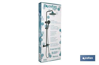 Coluna de duche extensível com torneira termostática | Torneira com acabamento em preto mate - Cofan
