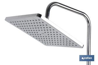 Square overhead shower head | Chrome-plated brass & ABS | Available in two sizes | Resistant against rust - Cofan