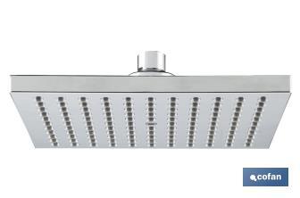 Square overhead shower head | Chrome-plated brass & ABS | Available in two sizes | Resistant against rust - Cofan