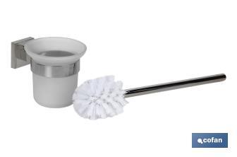 Round toilet brush holder | Madeira Model | 304 stainless steel | Polished finish - Cofan