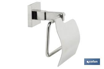 Porta Rolos para papel Higiénico | Modelo Marvão | Em Aço Inox 304 Brilhante | Medida 15,4 x 14,4 x 7,5 cm - Cofan