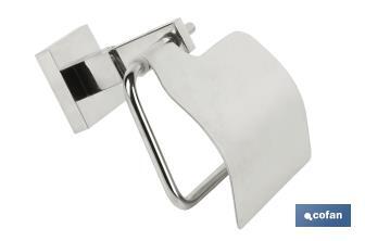 Porta Rolos para papel Higiénico | Modelo Marvão | Em Aço Inox 304 Brilhante | Medida 15,4 x 14,4 x 7,5 cm - Cofan