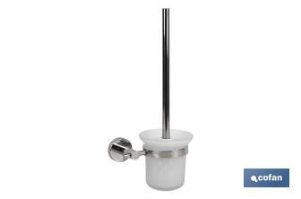 Round toilet brush holder | Lagoa Model | 304 stainless steel | Polished finish - Cofan