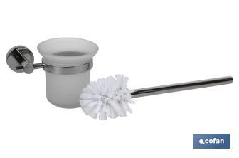 Round toilet brush holder | Lagoa Model | 304 stainless steel | Polished finish - Cofan