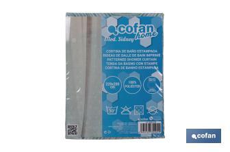 Cortina de Baño Impermeable con Estampado de Hexágonos para Ducha | Diferentes tamaños | Incluye anillas - Cofan